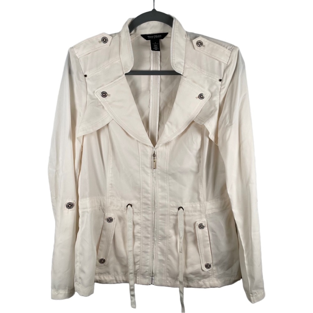 WHITE HOUSE BLACK MARKET UTILITY JACKET | IVORY | SIZE 4
